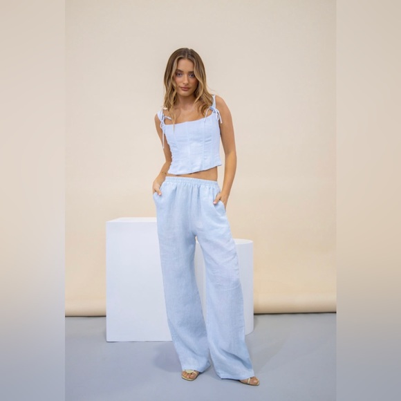 Verge Girl Pants & Jumpsuits Verge Girl It Comes In Waves Linen